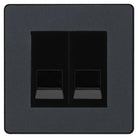 Evolve Polycarbonate Matt Grey Double Slave Telephone Socket PCDMGBTS2B - The Switch Depot