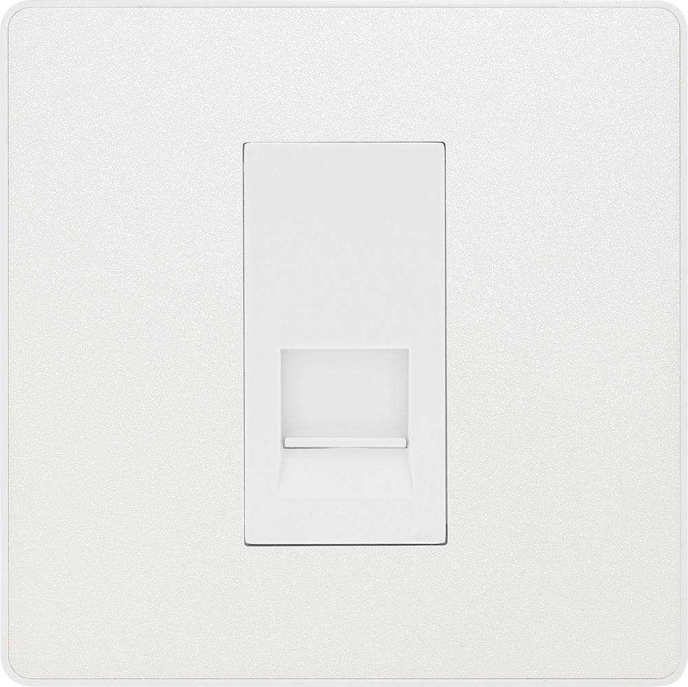 Evolve Polycarbonate Pearlescent White Slave Telephone Socket PCDCLBTS1W - The Switch Depot