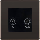 BG Screwless Black Nickel Diplex TV Socket FBN66B - The Switch Depot