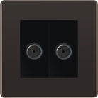 BG Screwless Black Nickel Double TV Socket FBN61B - The Switch Depot