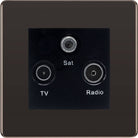BG Screwless Black Nickel Triplex TV Socket FBN67B - The Switch Depot