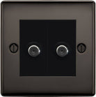 Nexus Metal Black Nickel Double Satellite Socket NBN642B - The Switch Depot