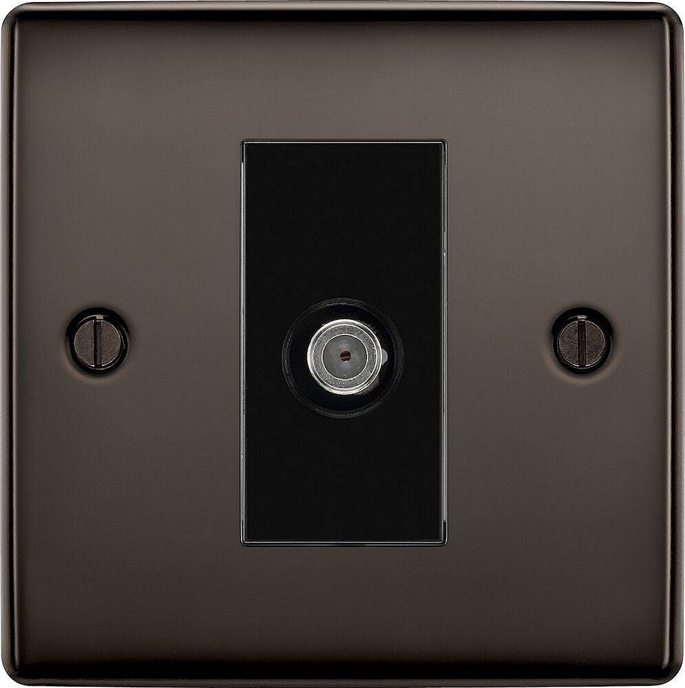 Nexus Metal Black Nickel Satellite Socket NBN64B - The Switch Depot