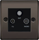 Nexus Metal Black Nickel Triplex TV Socket NBN67B - The Switch Depot