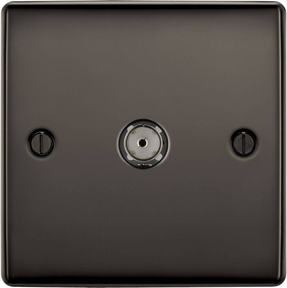 Nexus Metal Black Nickel TV Socket NBN60 - The Switch Depot