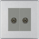 BG Screwless Brushed Steel Double TV Socket FBS61G - The Switch Depot