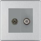 BG Screwless Brushed Steel TV and Satellite Socket FBS65G - The Switch Depot