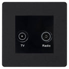 Evolve Polycarbonate Matt Black Diplex TV Socket PCDMBTVFMB - The Switch Depot