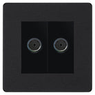 Evolve Polycarbonate Matt Black Double TV Socket PCDMB602B - The Switch Depot