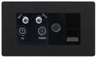 Evolve Polycarbonate Matt Black Quadplex Combination TV Socket PCDMBQUAD2B - The Switch Depot