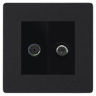 Evolve Polycarbonate Matt Black TV and Satellite Socket PCDMBTVSATB - The Switch Depot