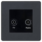 Evolve Polycarbonate Matt Grey Diplex TV Socket PCDMGTVFMB - The Switch Depot