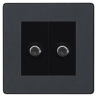 Evolve Polycarbonate Matt Grey Double Satellite Socket PCDMG612B - The Switch Depot