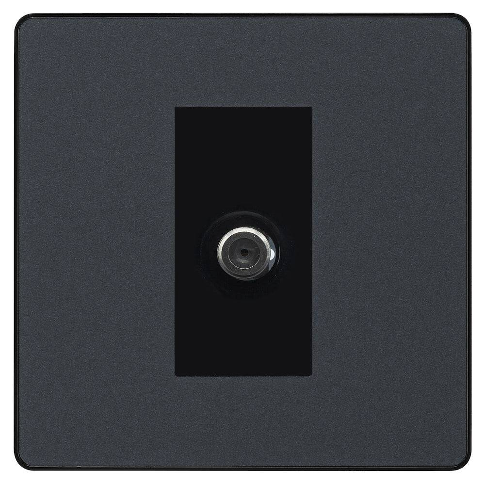 Evolve Polycarbonate Matt Grey Satellite Socket PCDMG61B - The Switch Depot