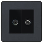 Evolve Polycarbonate Matt Grey TV and Satellite Socket PCDMGTVSATB - The Switch Depot