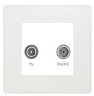 Evolve Polycarbonate Pearlescent White Diplex TV Socket PCDCLTVFMW - The Switch Depot