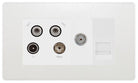 Evolve Polycarbonate Pearlescent White Quadplex Combination TV Socket PCDCLQUAD2W - The Switch Depot
