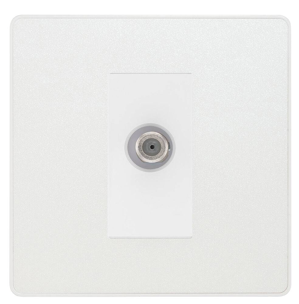 Evolve Polycarbonate Pearlescent White Satellite Socket PCDCL61W - The Switch Depot