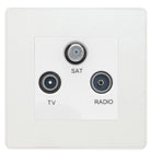 Evolve Polycarbonate Pearlescent White Triplex TV Socket PCDCLTRIW - The Switch Depot