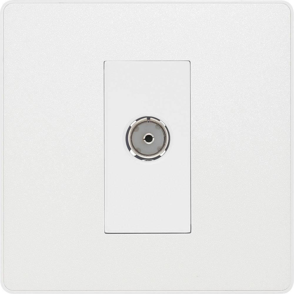 Evolve Polycarbonate Pearlescent White TV Socket PCDCL60W - The Switch Depot