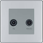 BG Screwless Polished Chrome Diplex TV Socket FPC66G - The Switch Depot