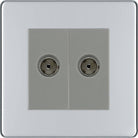BG Screwless Polished Chrome Double TV Socket FPC61G - The Switch Depot