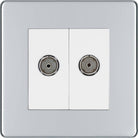 BG Screwless Polished Chrome Double TV Socket FPC61W - The Switch Depot