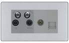 BG Screwless Polished Chrome Quadplex Combination TV Socket FPC69G - The Switch Depot