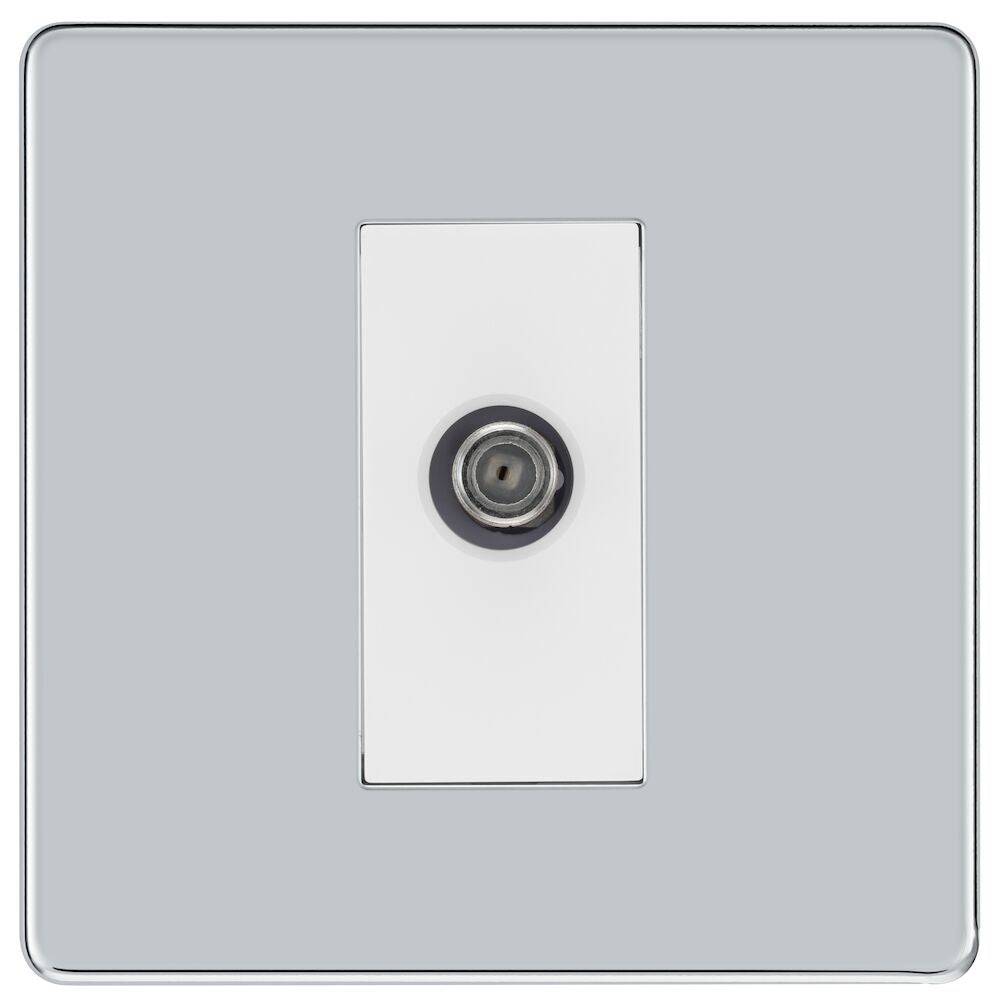 BG Screwless Polished Chrome Satellite Socket FPC64W - The Switch Depot