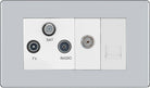 BG Screwless Polished Chrome Triplex Combination TV Socket FPC68W - The Switch Depot