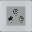 BG Screwless Polished Chrome Triplex TV Socket FPC67G - The Switch Depot