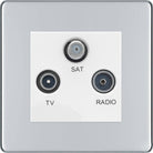 BG Screwless Polished Chrome Triplex TV Socket FPC67W - The Switch Depot