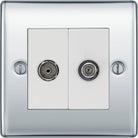 Nexus Metal Polished Chrome TV and Satellite Socket NPC65W - The Switch Depot