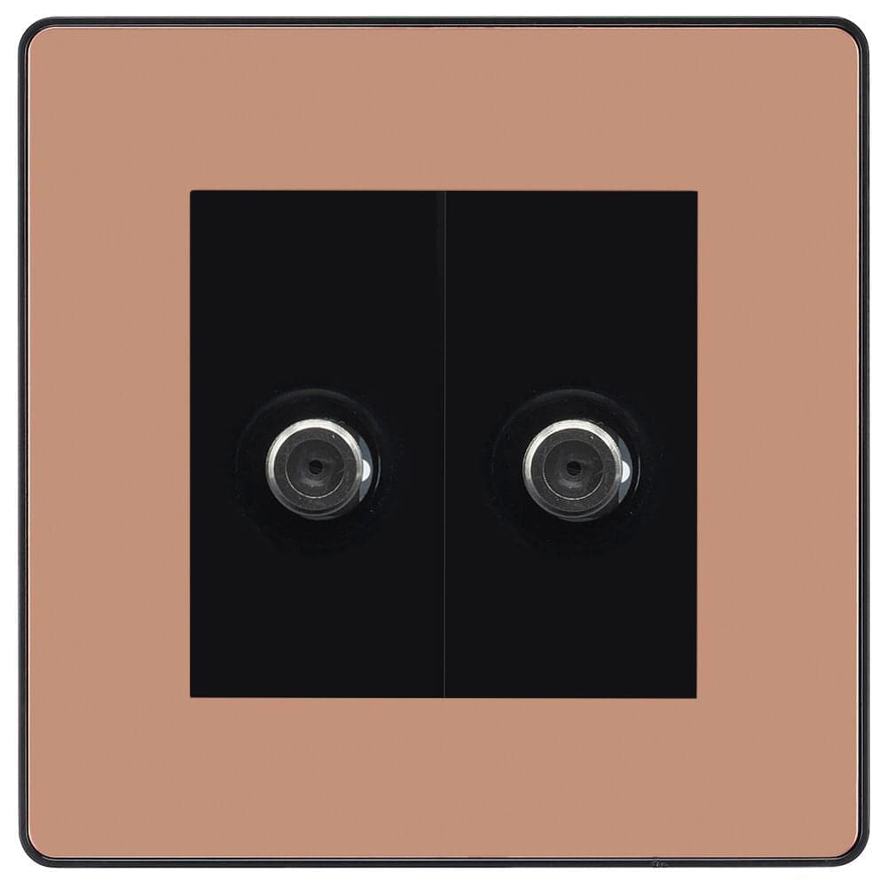 Evolve Polycarbonate Polished Copper Double Satellite Socket PCDCP612B - The Switch Depot