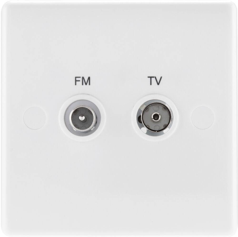 BG Moulded White PVC Diplex TV Socket 866 - The Switch Depot