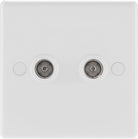 BG Moulded White PVC Isolated Double TV Socket 863 - The Switch Depot