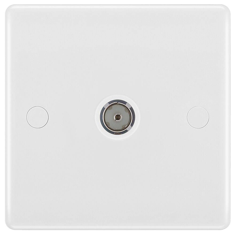 BG Moulded White PVC Isolated TV Socket 862 - The Switch Depot