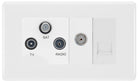 BG Moulded White PVC Triplex Combination TV Socket 868 - The Switch Depot