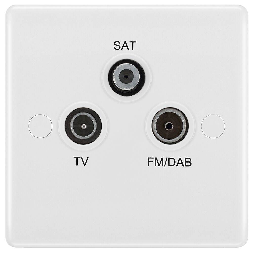 BG Moulded White PVC Triplex TV Socket 867 - The Switch Depot