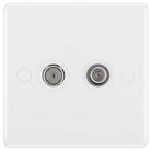 BG Moulded White PVC TV and Satellite Socket 865 - The Switch Depot