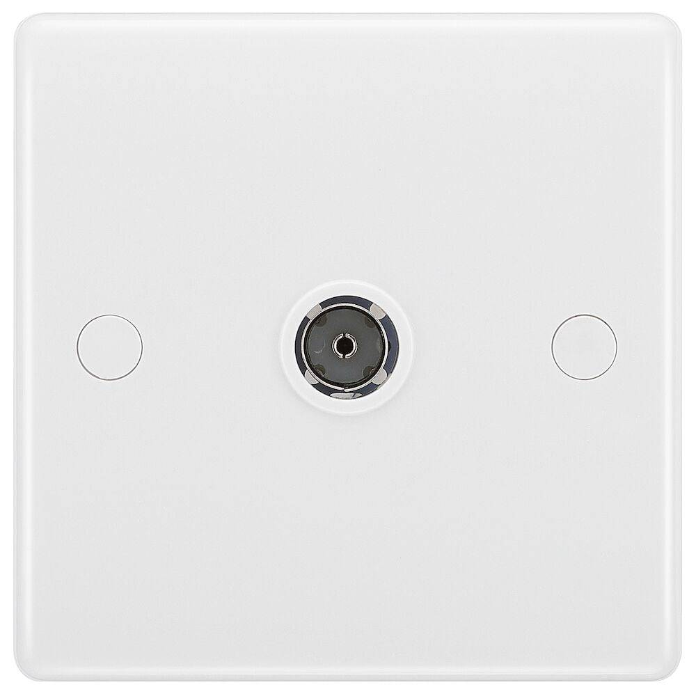 BG Moulded White PVC TV Socket 860 - The Switch Depot