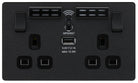 Evolve Polycarbonate Matt Black Double USB Socket with WiFi Extender PCDMB22UWRB - The Switch Depot