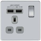BG Screwless Polished Chrome Single USB Socket FPC21U2G - The Switch Depot