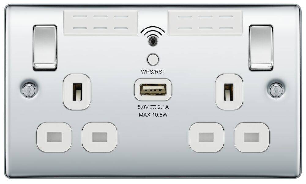 Nexus Metal Polished Chrome Wi-Fi Extender USB Socket NPC22UWRW | The ...