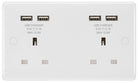 BG Moulded White PVC Double USB Socket 824U44 - The Switch Depot