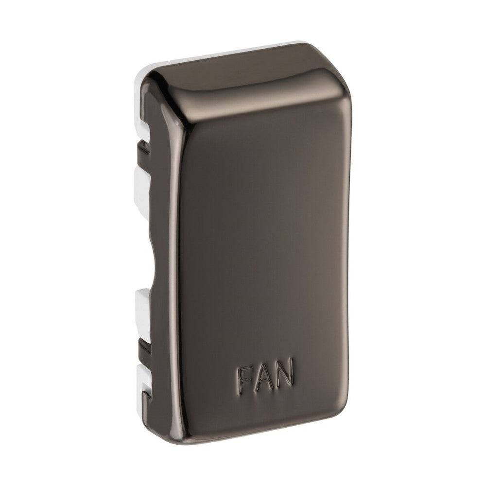 BG Grid Black Nickel Engraved 'Fan' Rocker RRFNBN Available from RS Electrical Supplies