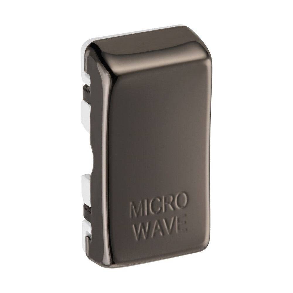 BG Grid Black Nickel Engraved 'Microwave' Rocker RRMWBN Available from RS Electrical Supplies