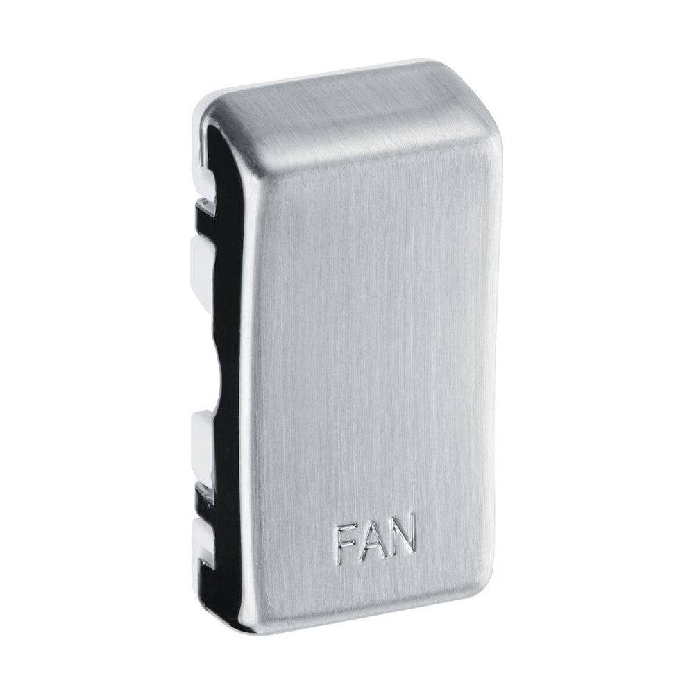 BG Grid Brushed Steel Engraved 'Fan' Rocker RRFNBS Available from RS Electrical Supplies