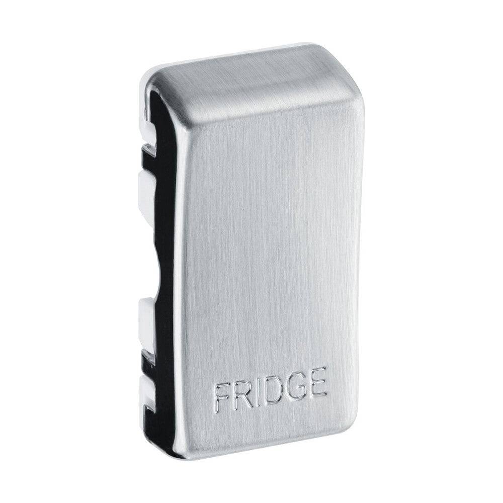BG Grid Brushed Steel Engraved 'Fridge' Rocker RRFDBS Available from RS Electrical Supplies