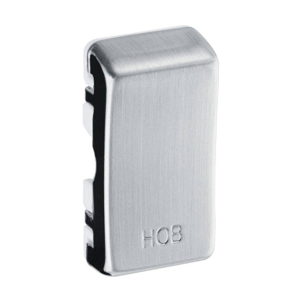 BG Grid Brushed Steel Engraved 'Hob' Rocker RRHBBS Available from RS Electrical Supplies